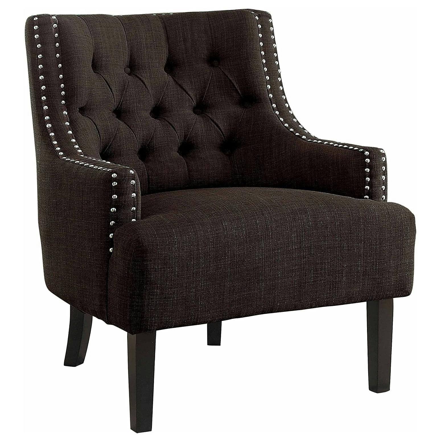 Transitional Chocolate Brown 28" Manufactured Wood Accent Chair