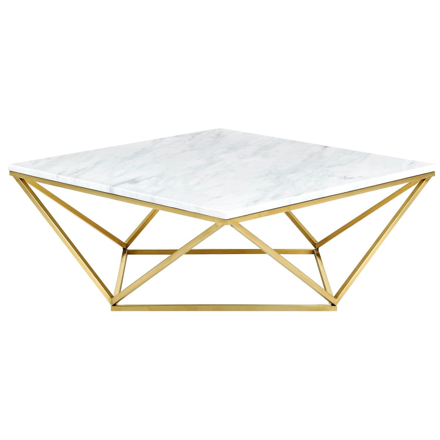 Mason Square 36" Gold and Marble Lift-Top Coffee Table with Storage