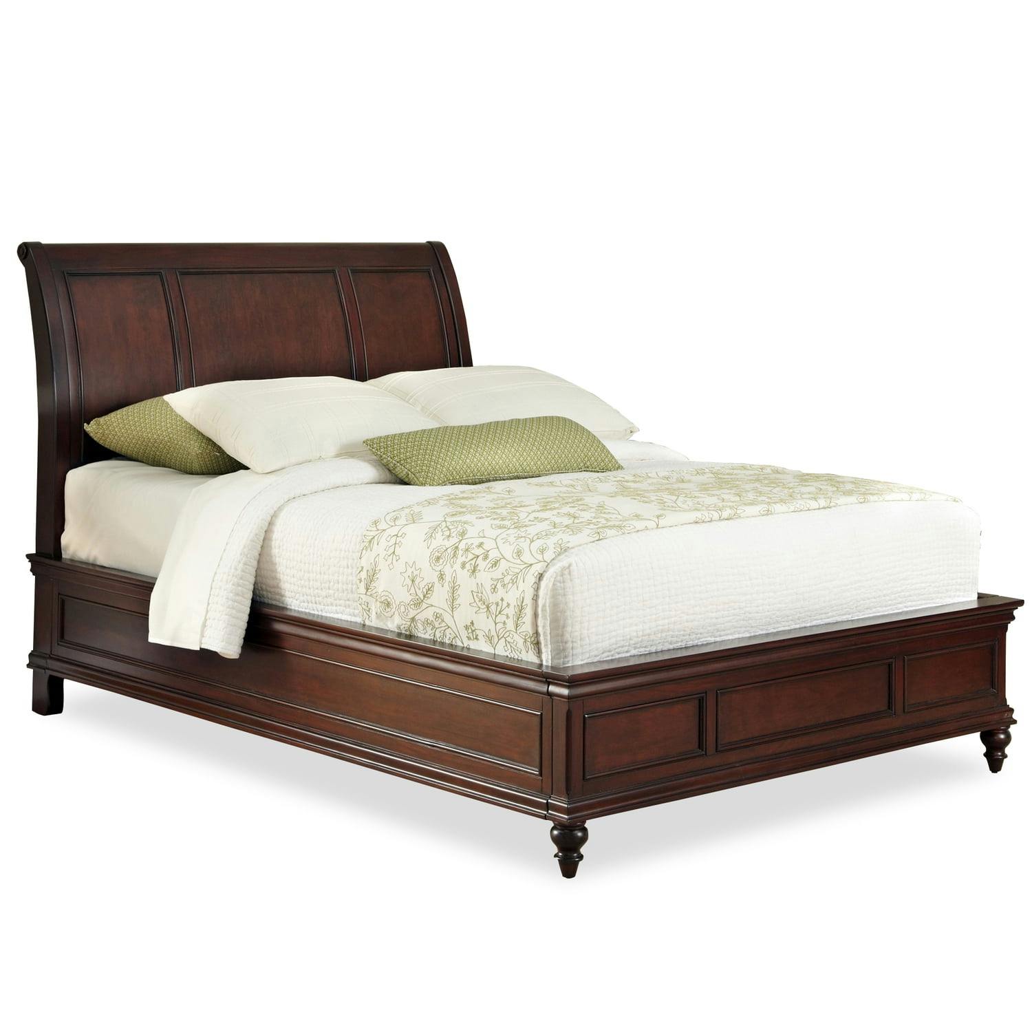 Lafayette Elegance King Sleigh Bed with Storage Drawers in Cherry Mahogany