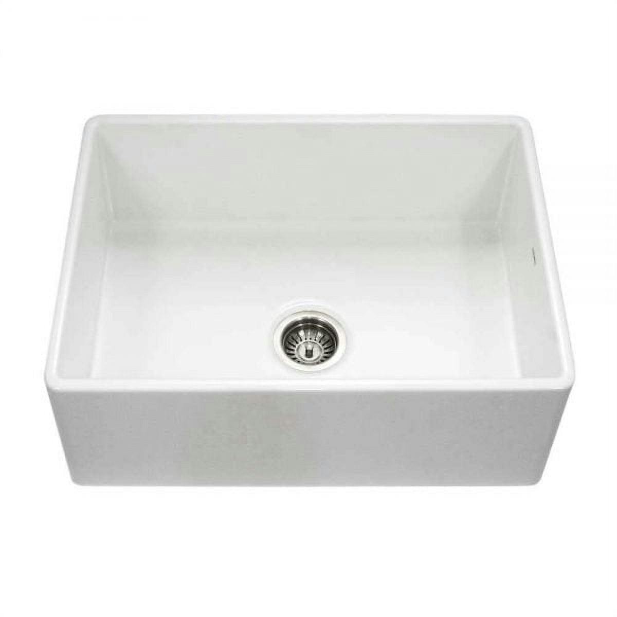 Elegant Farmhouse 30" White Fireclay Undermount Single Bowl Kitchen Sink