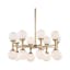 Astoria Symmetrical 16-Light Aged Brass LED Chandelier with Opal Etched Glass