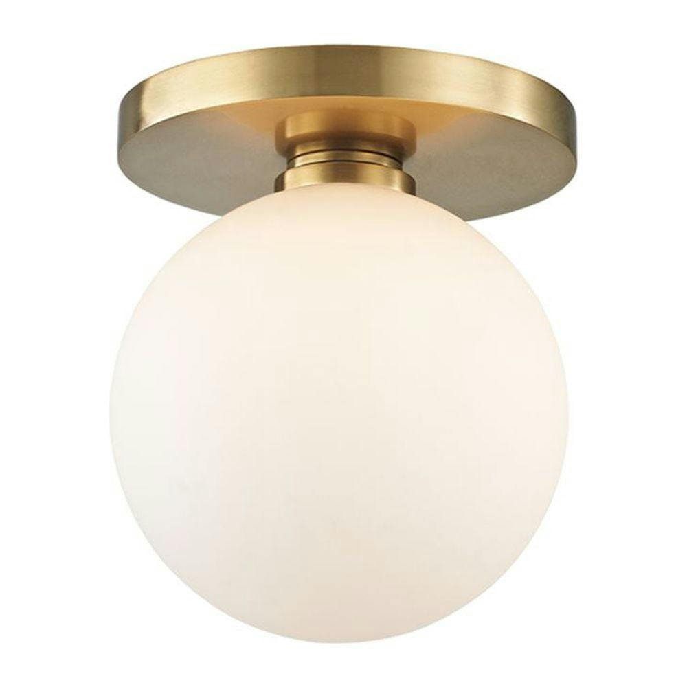 Boden Aged Brass Opal Glass 1-Light Dimmable Wall Sconce