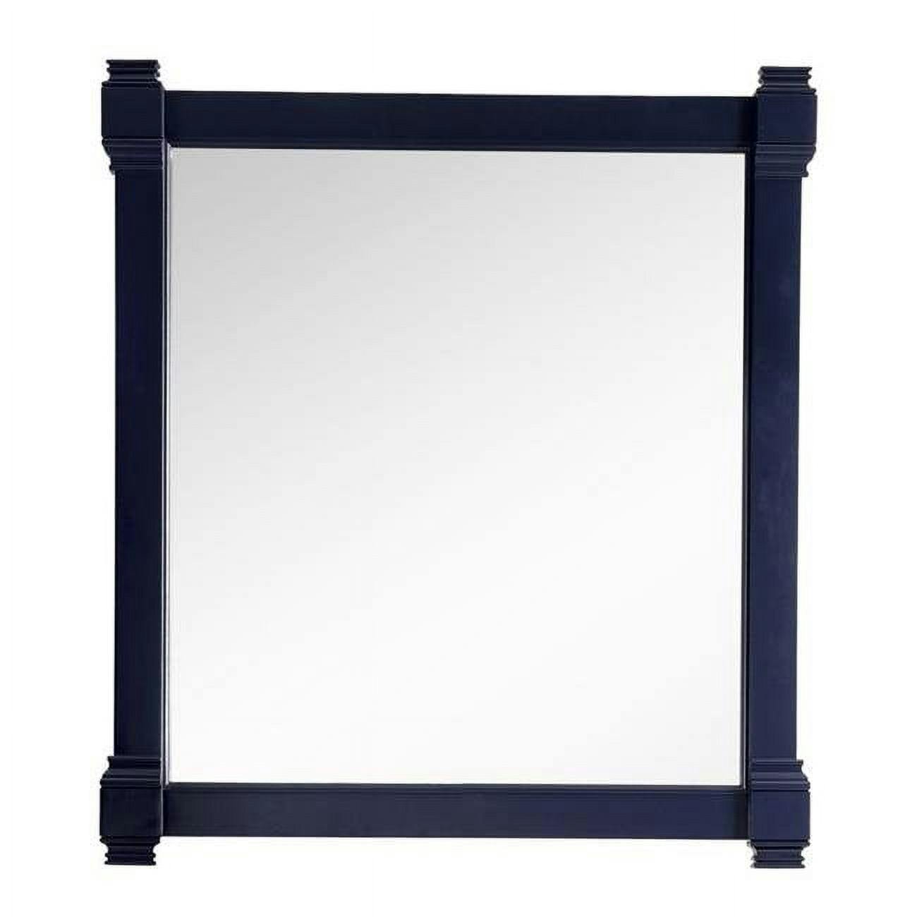 Victory Blue Traditional Rectangular Wood Wall Mirror 35"x39"