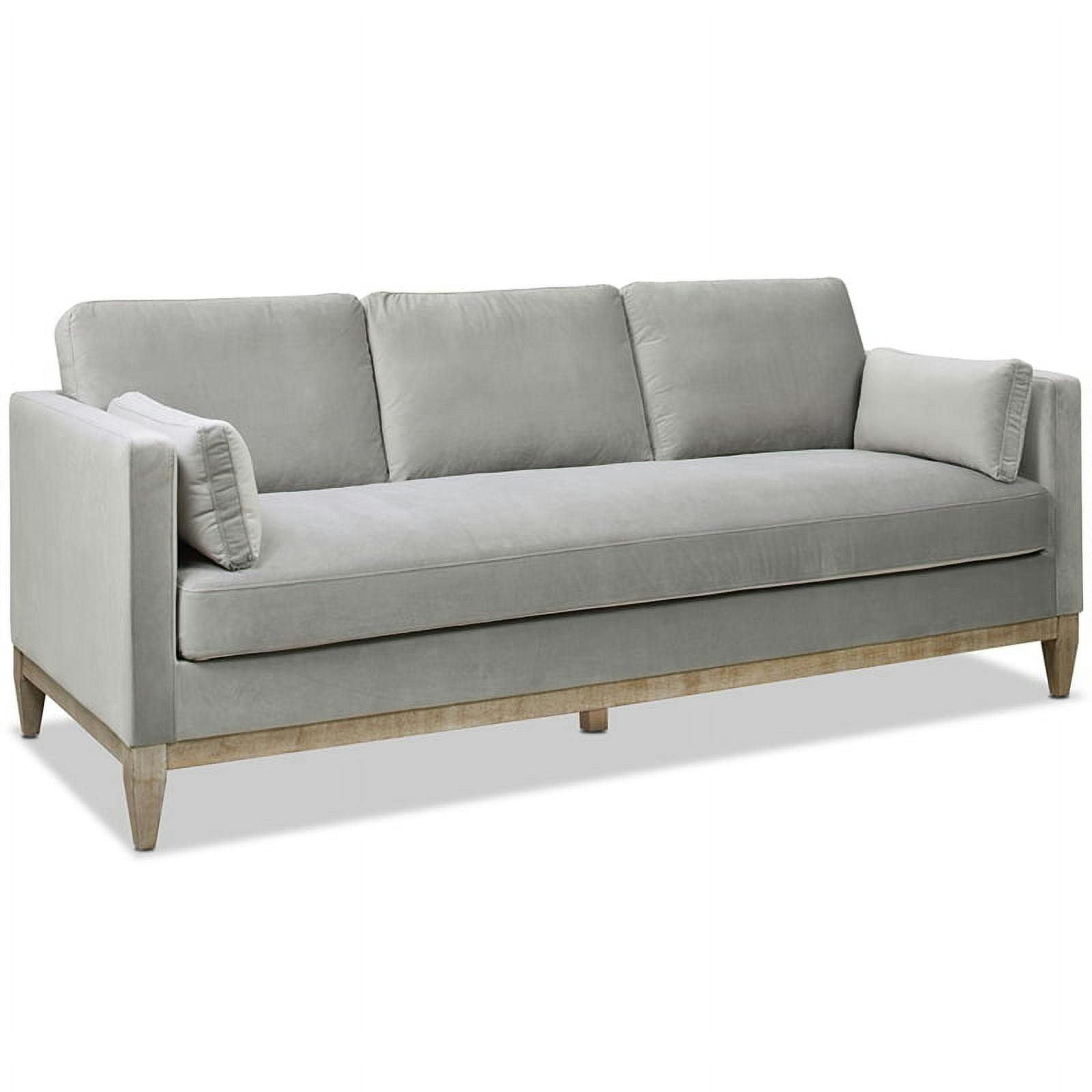 Opal Grey Luxurious Velvet 84" Sofa with Removable Cushions