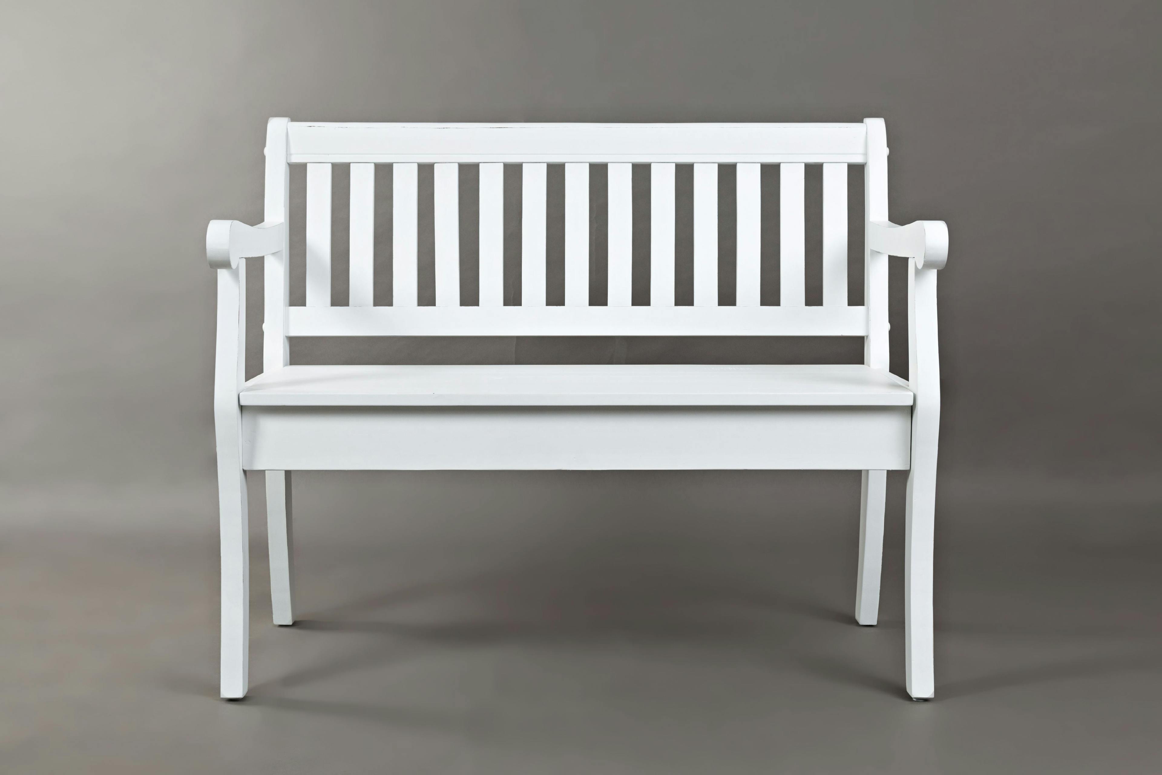 Artisan's Craft 42" Weathered White Transitional Storage Bench