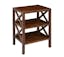 Transitional Solid Wood and Metal X-Side Accent Table in Brown
