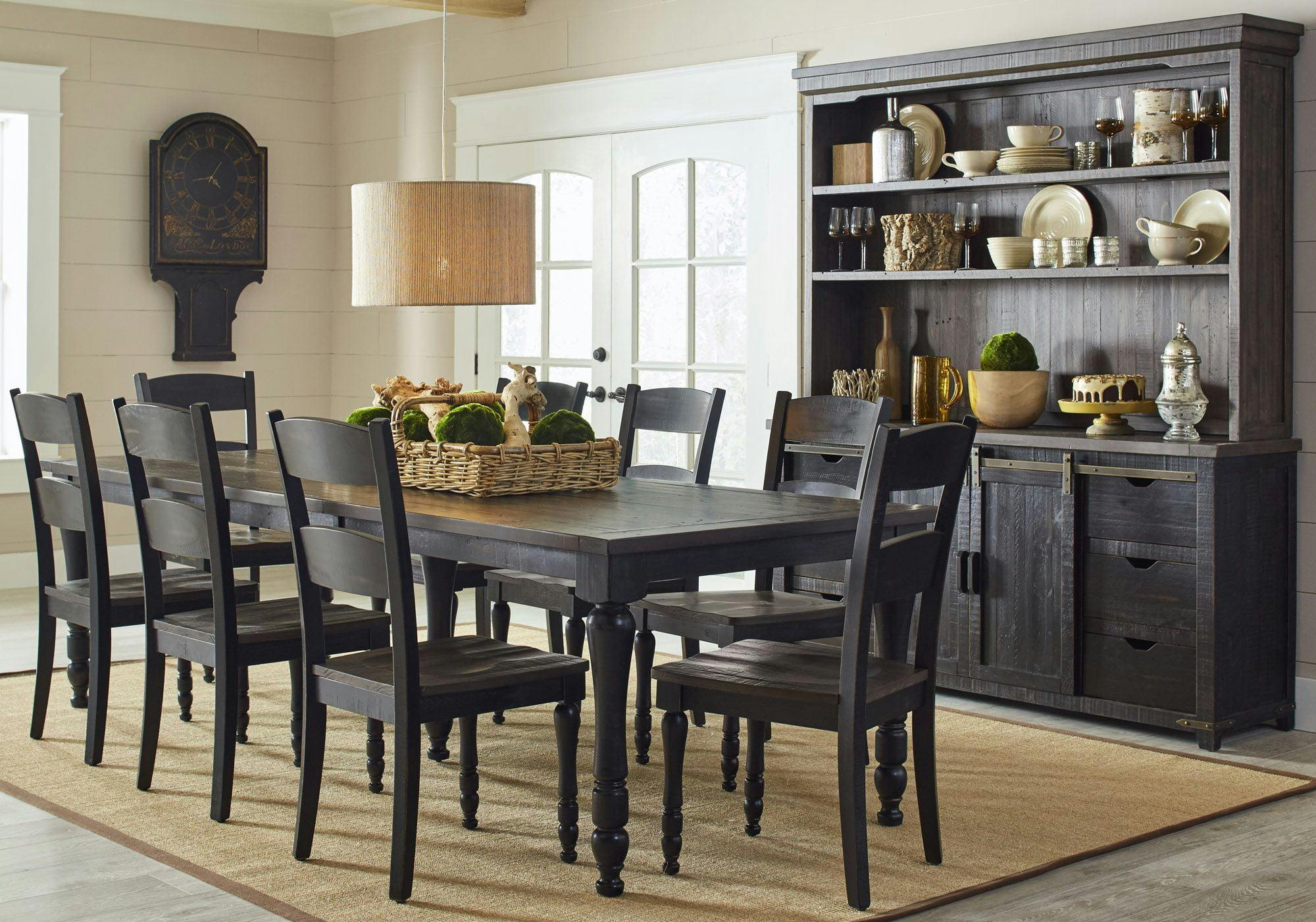 Madison County Reclaimed Pine Black Farmhouse Extendable Dining Table