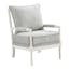 Kaylee Smoke Gray Spindle Accent Chair with White Wood Frame