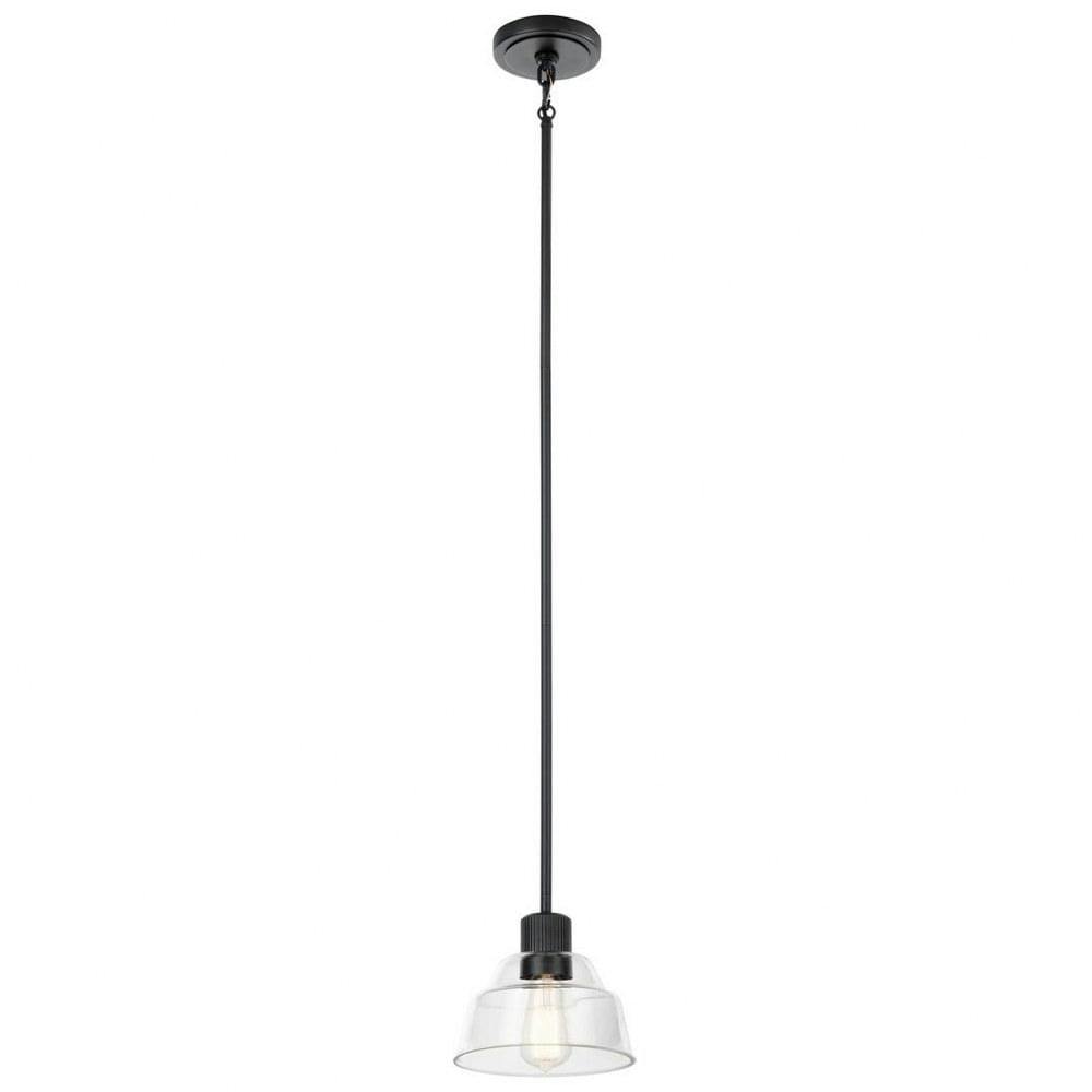 Eastmont 8" Polished Nickel Mini Pendant with Clear Glass Shade