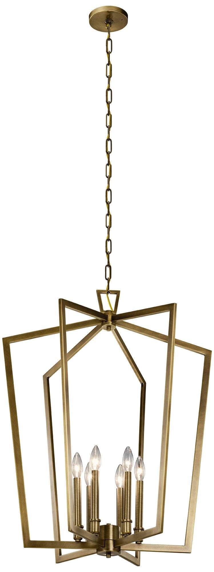 Abbotswell 24.75" Polished Nickel Modern Cage Pendant Light