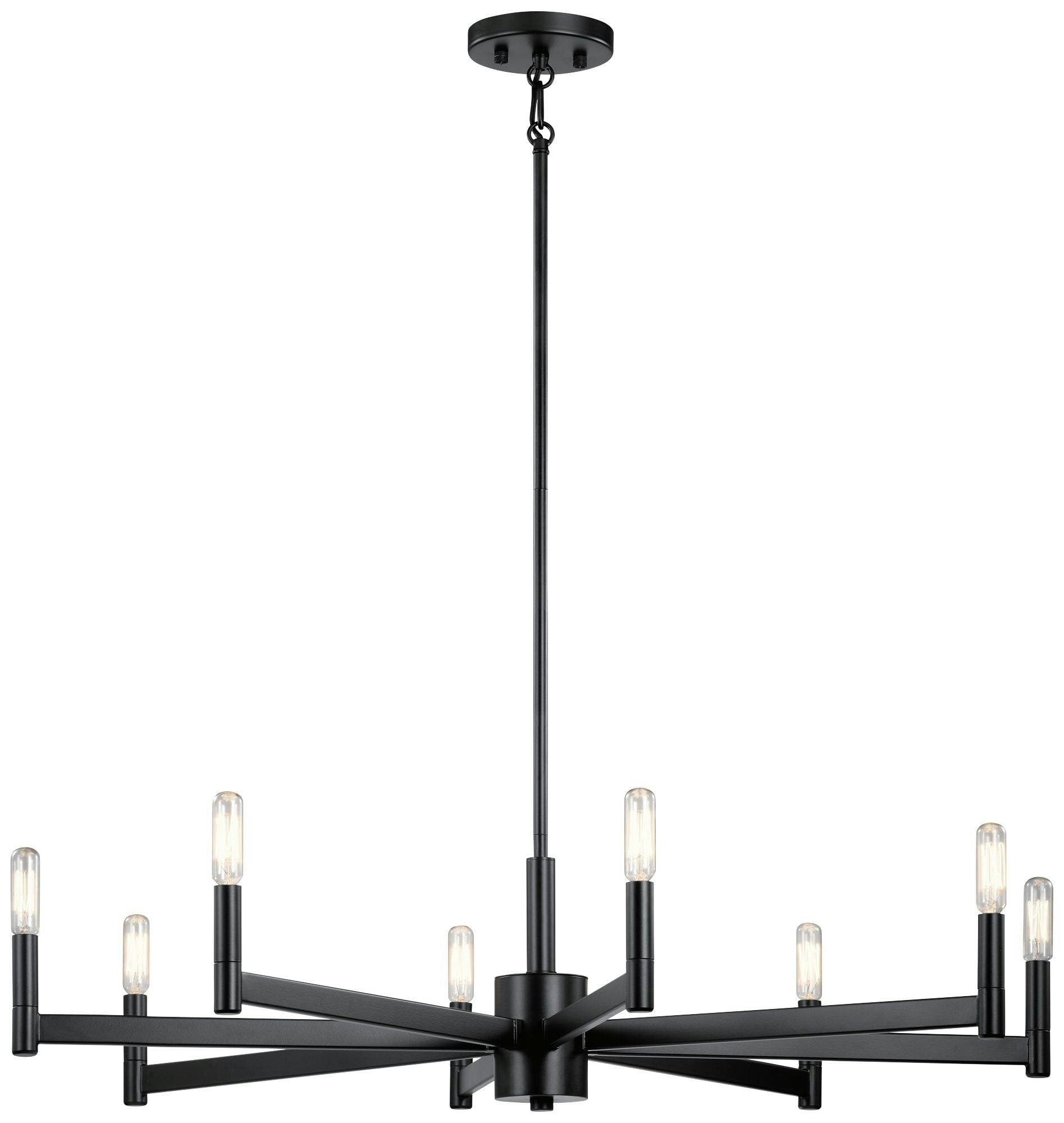 Modern 35.5" Black 8-Light Ambient Chandelier