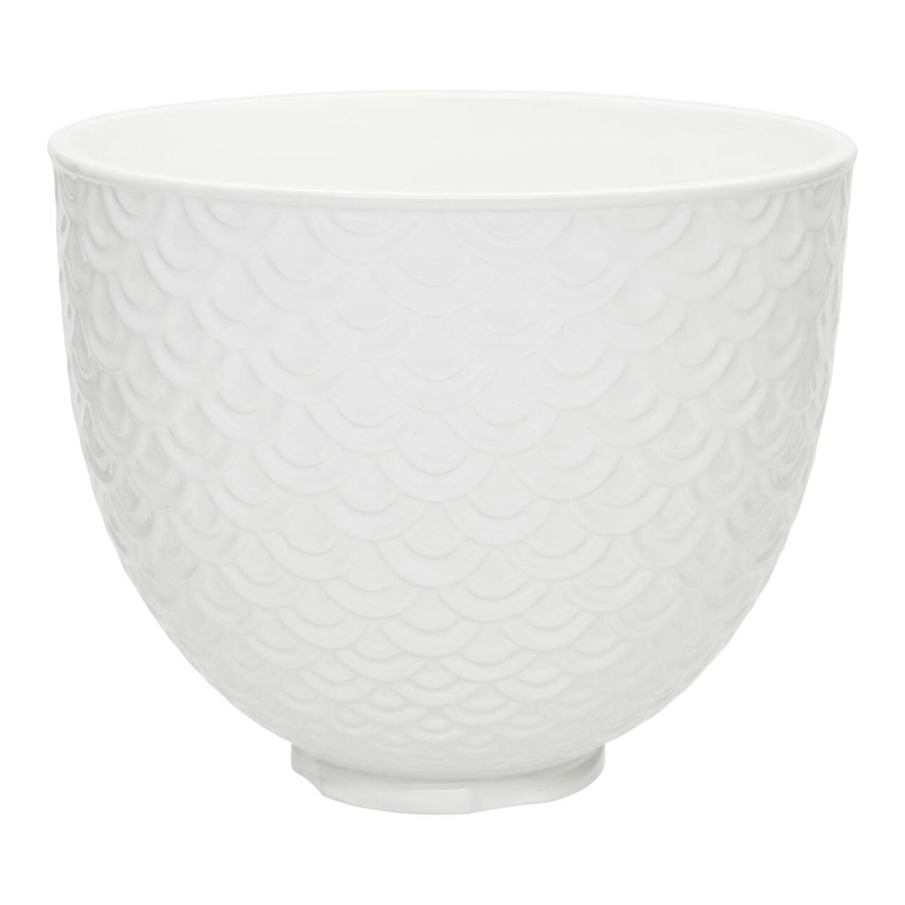 Elegant White Mermaid Lace 1.2 Gal Ceramic Mixer Bowl