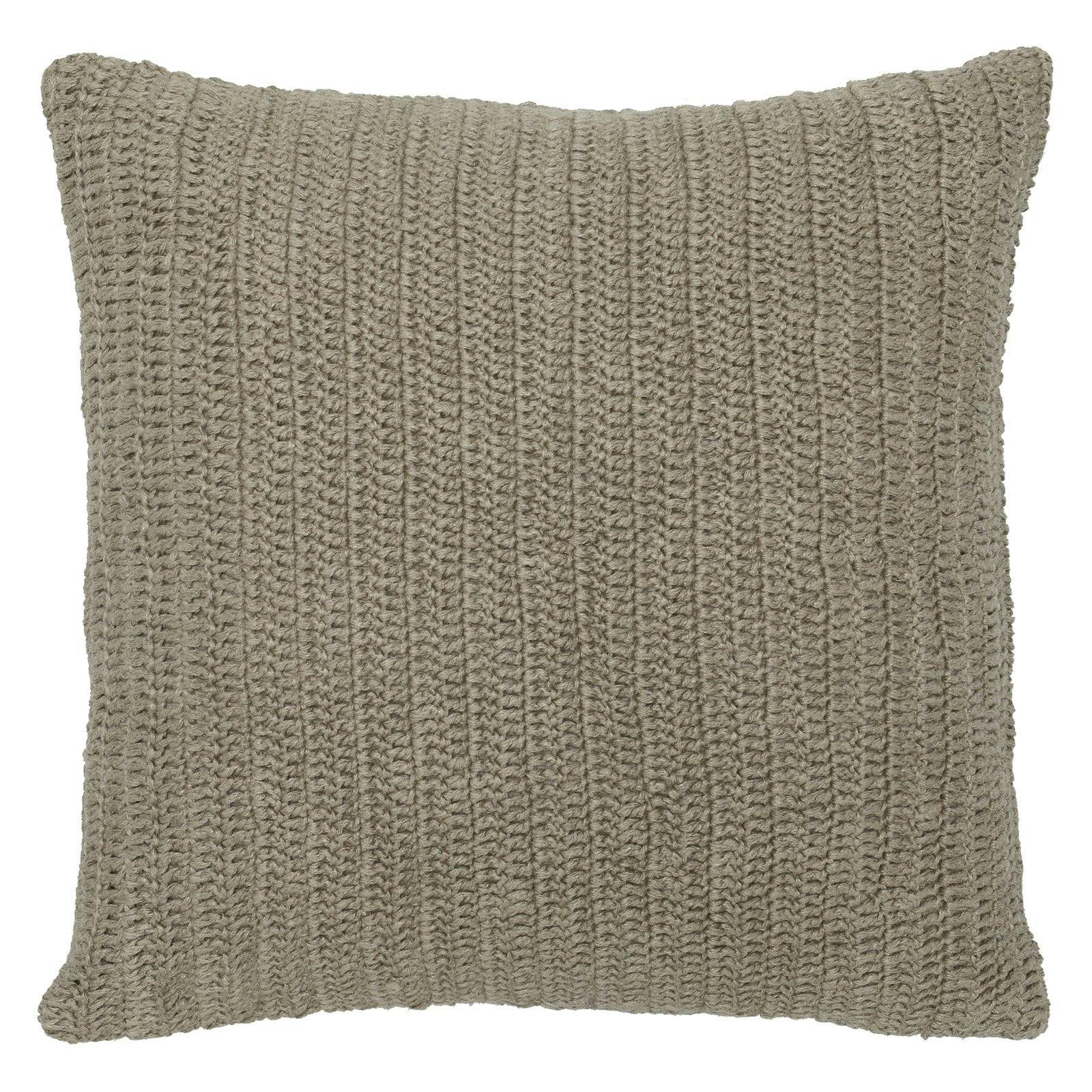 Artisanal Square Knitted Throw Pillow in Natural - 22" x 22"