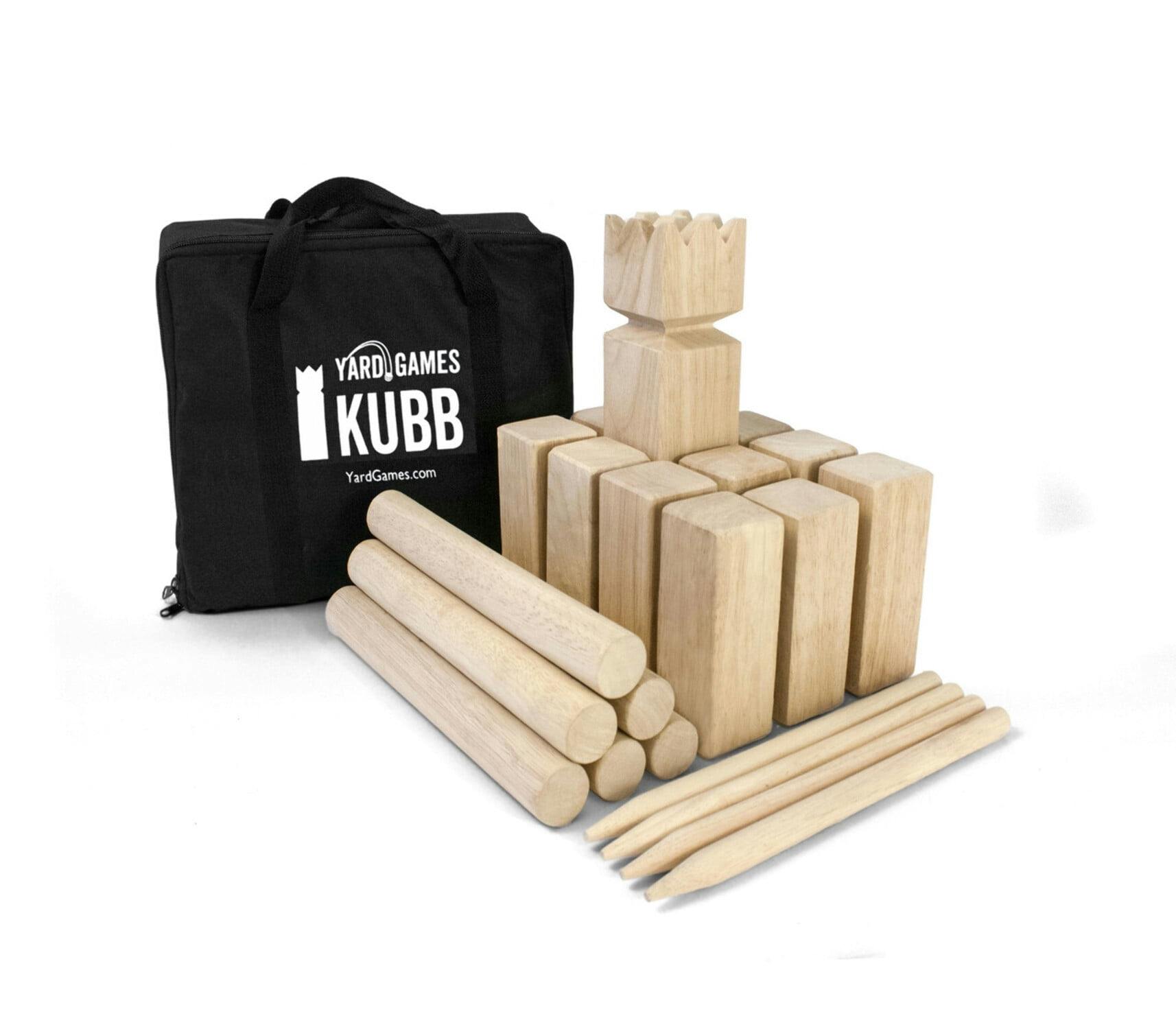 Eco-Friendly Hardwood Viking Ages Inspired Kubb Lawn Game Set