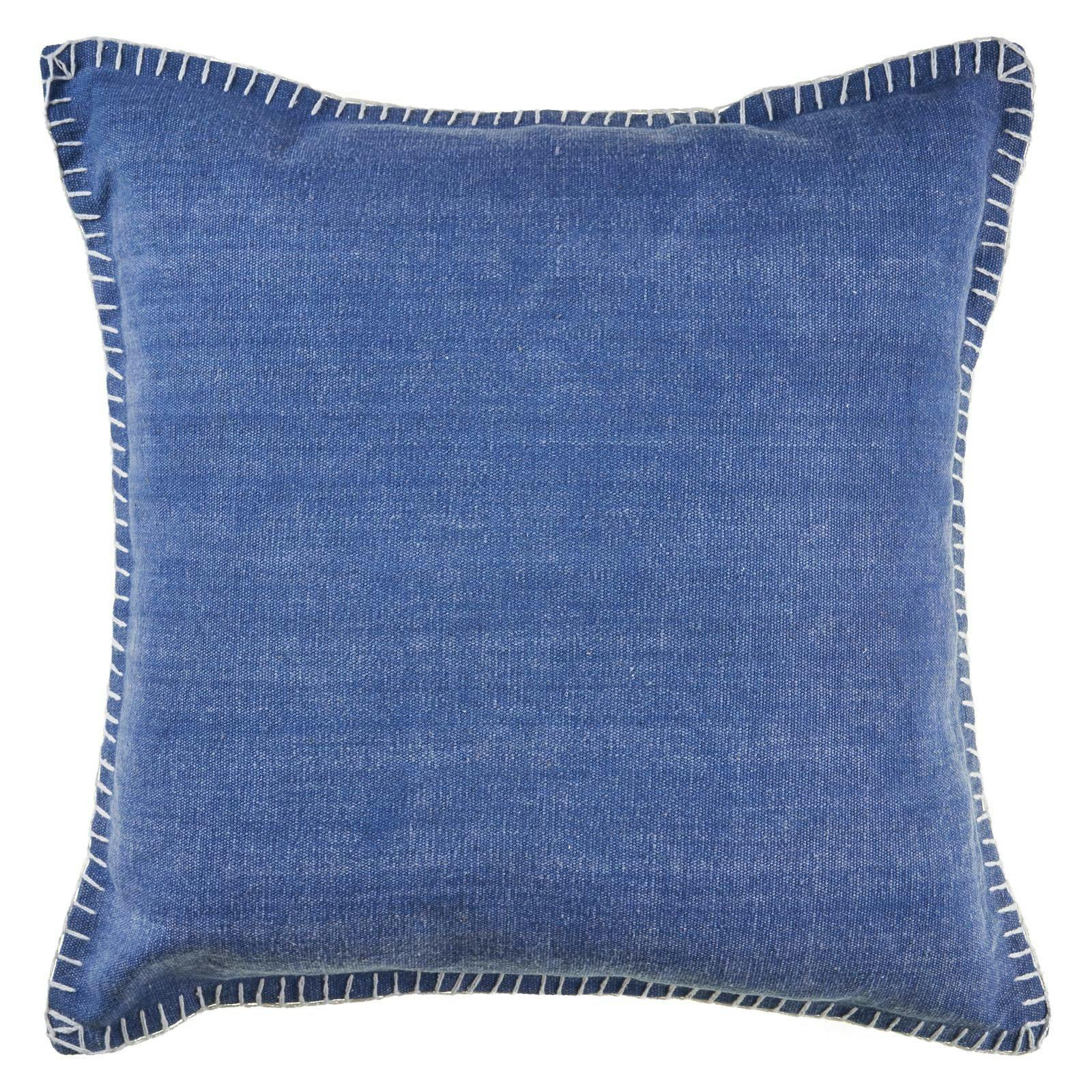 Twilight Blue Square Embroidered Jumbo Throw Pillow