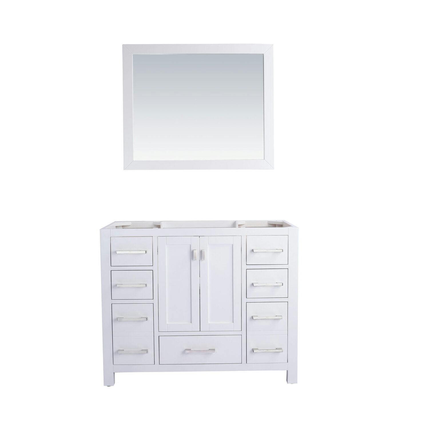 Wilson 41'' White Plywood Freestanding Vanity with Brass Accents