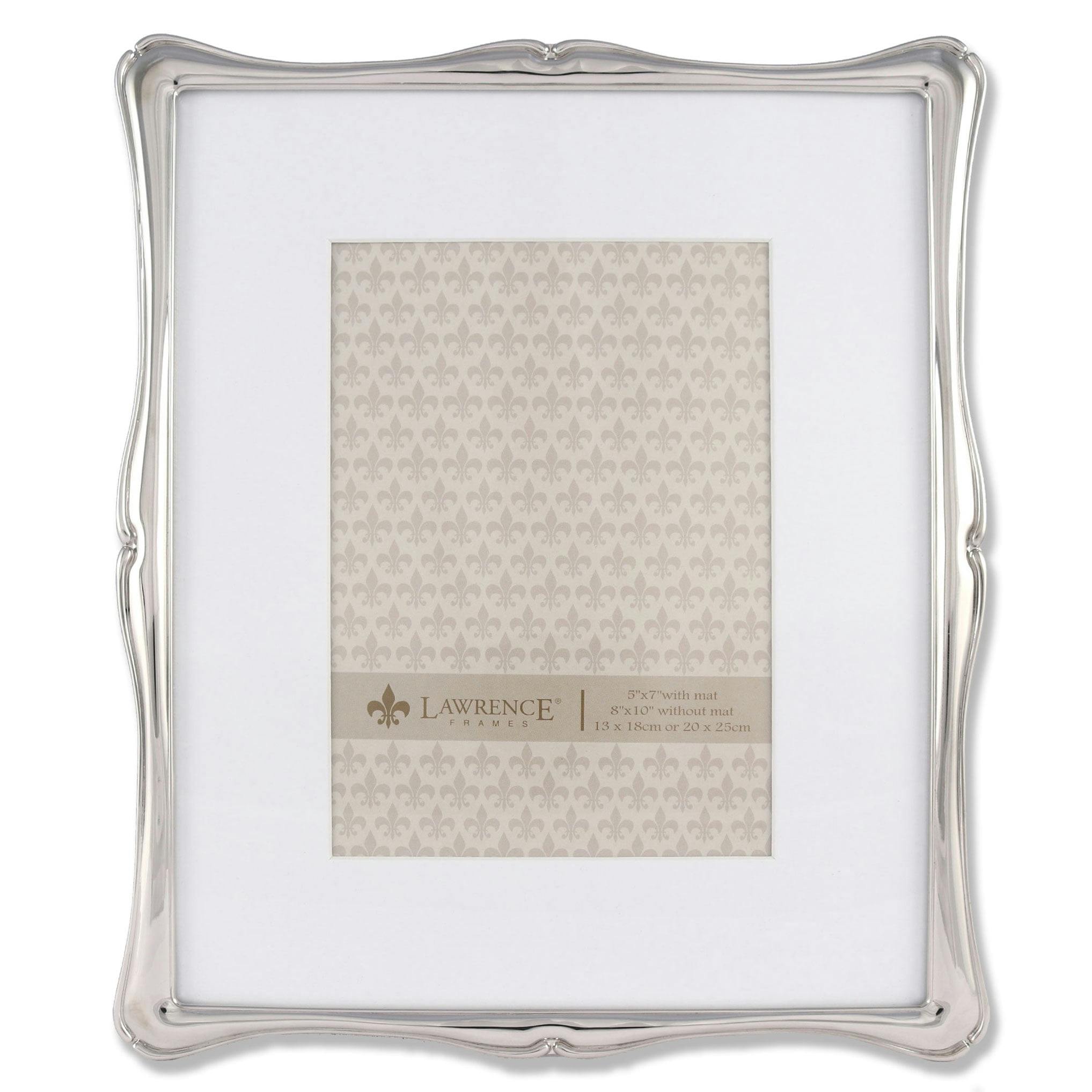 Elegant Silver Metal 8x10 Matted Picture Frame for 5x7 Photos