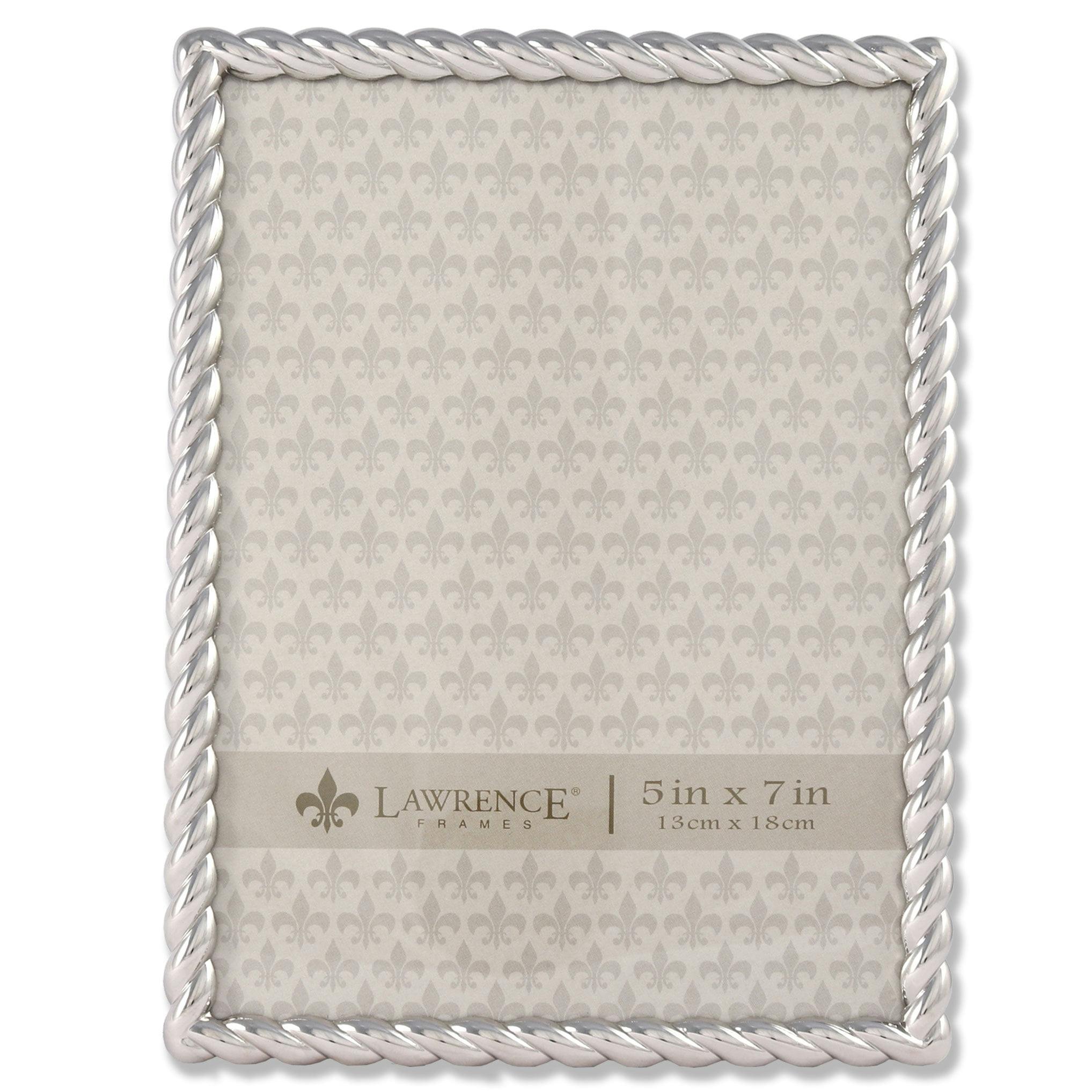 Elegant Silver Metal Rope 5x7 Picture Frame for Tabletop or Wall