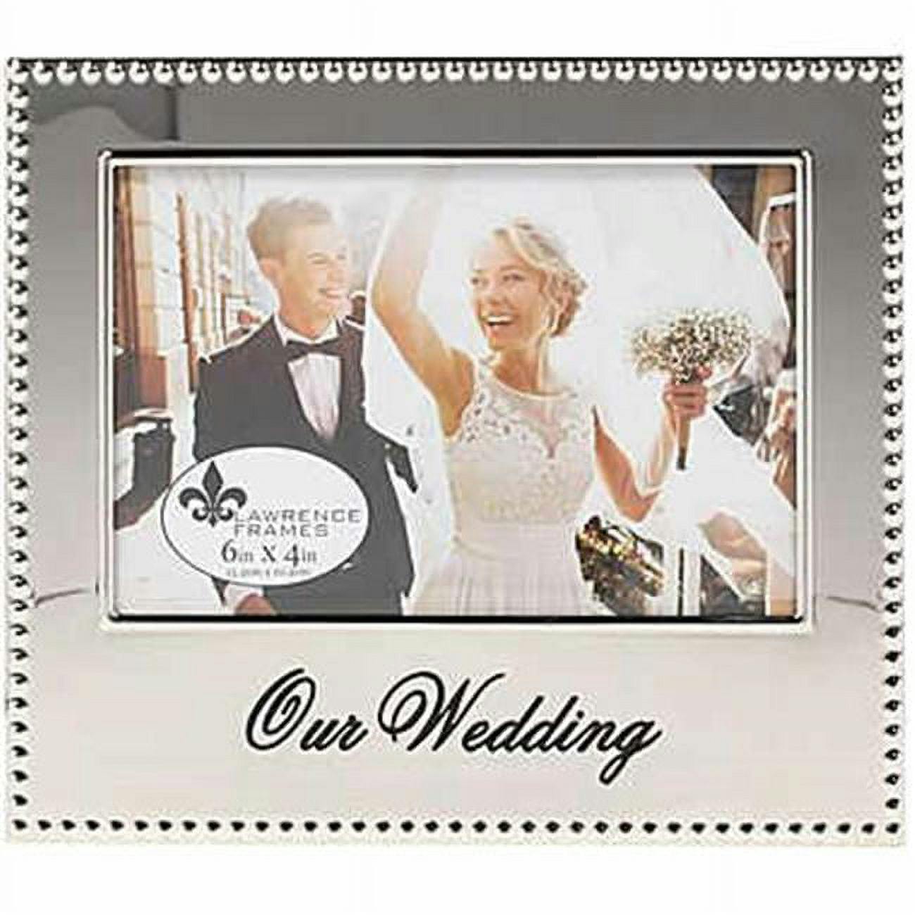 Elegant Embossed 4x6 Silver Glass Wedding Picture Frame