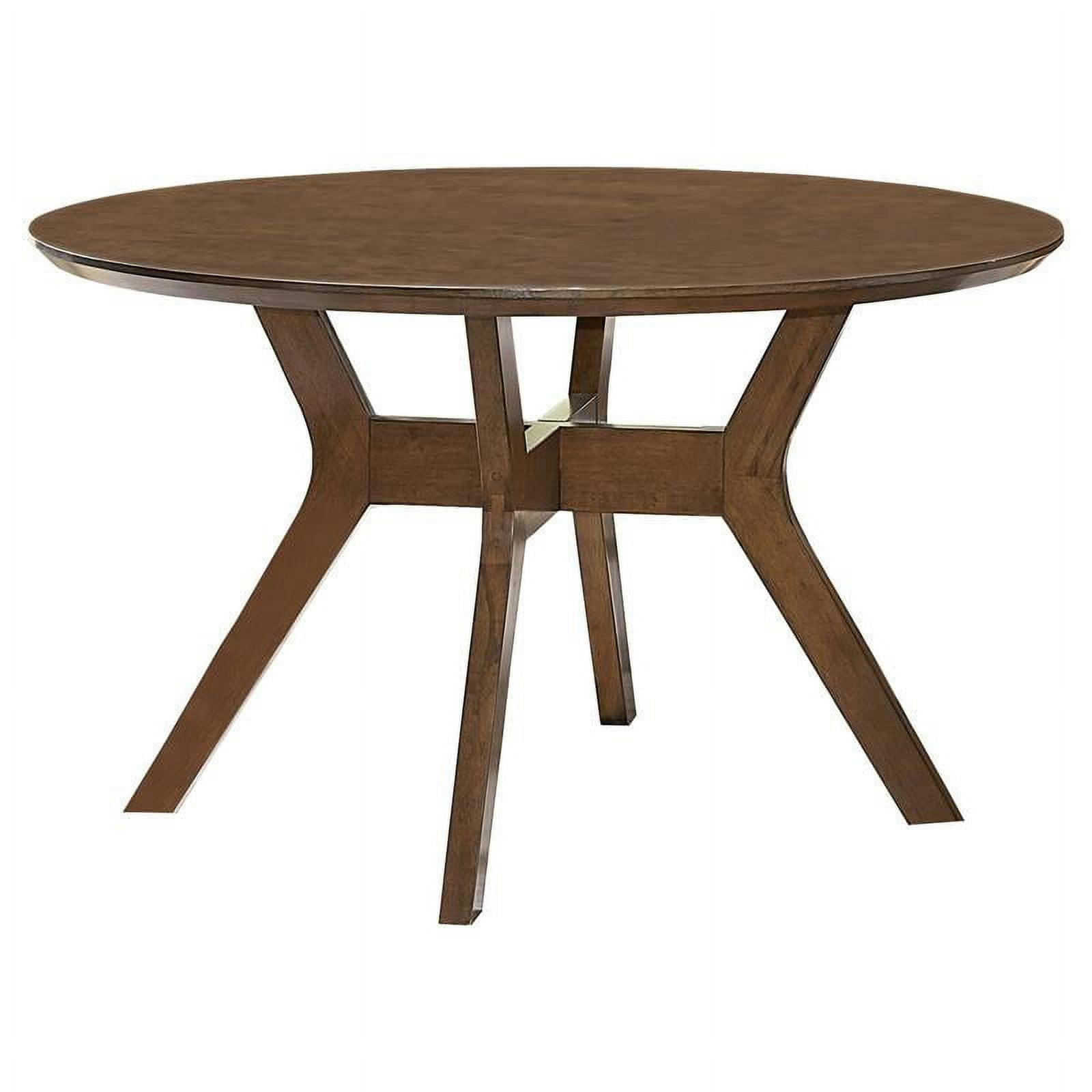 Edam Transitional 52'' Brown Round Mid-Century Modern Dining Table