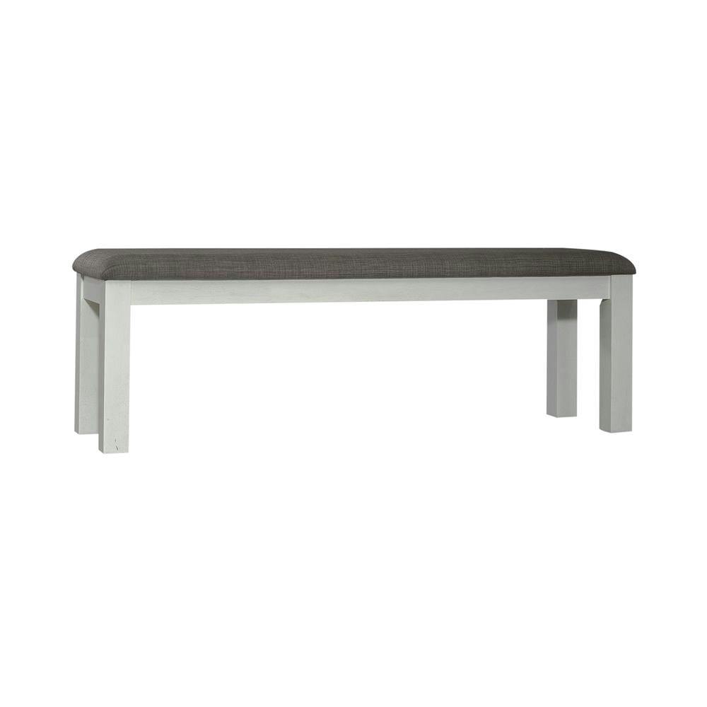Brook Bay Textured White and Brown 60" Upholstered Dining Bench