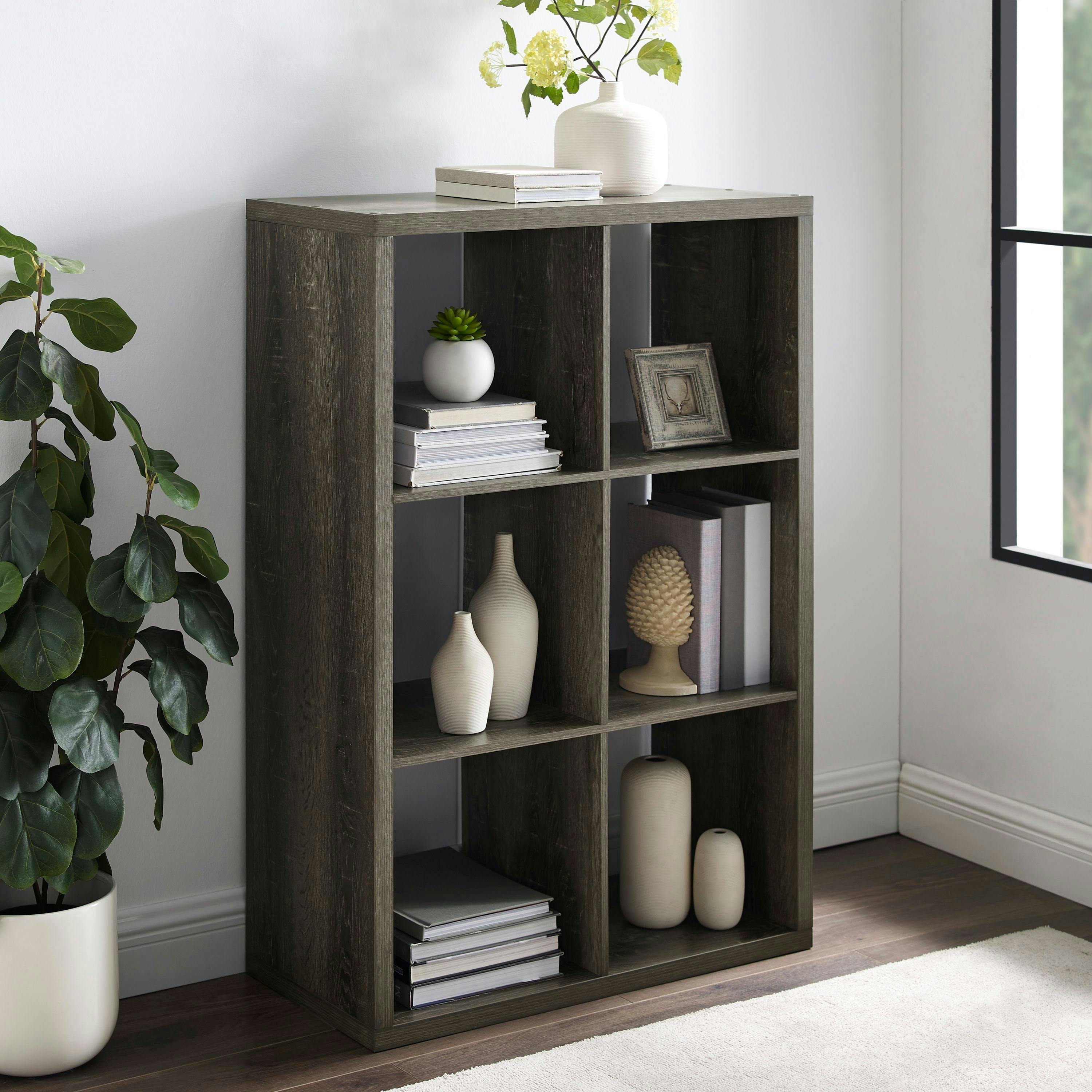 Transitional Galli 6-Cube Storage Cabinet in Trendy Gray