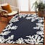 Hand-Tufted Easy Care Blue Wool & Synthetic Rectangular Rug