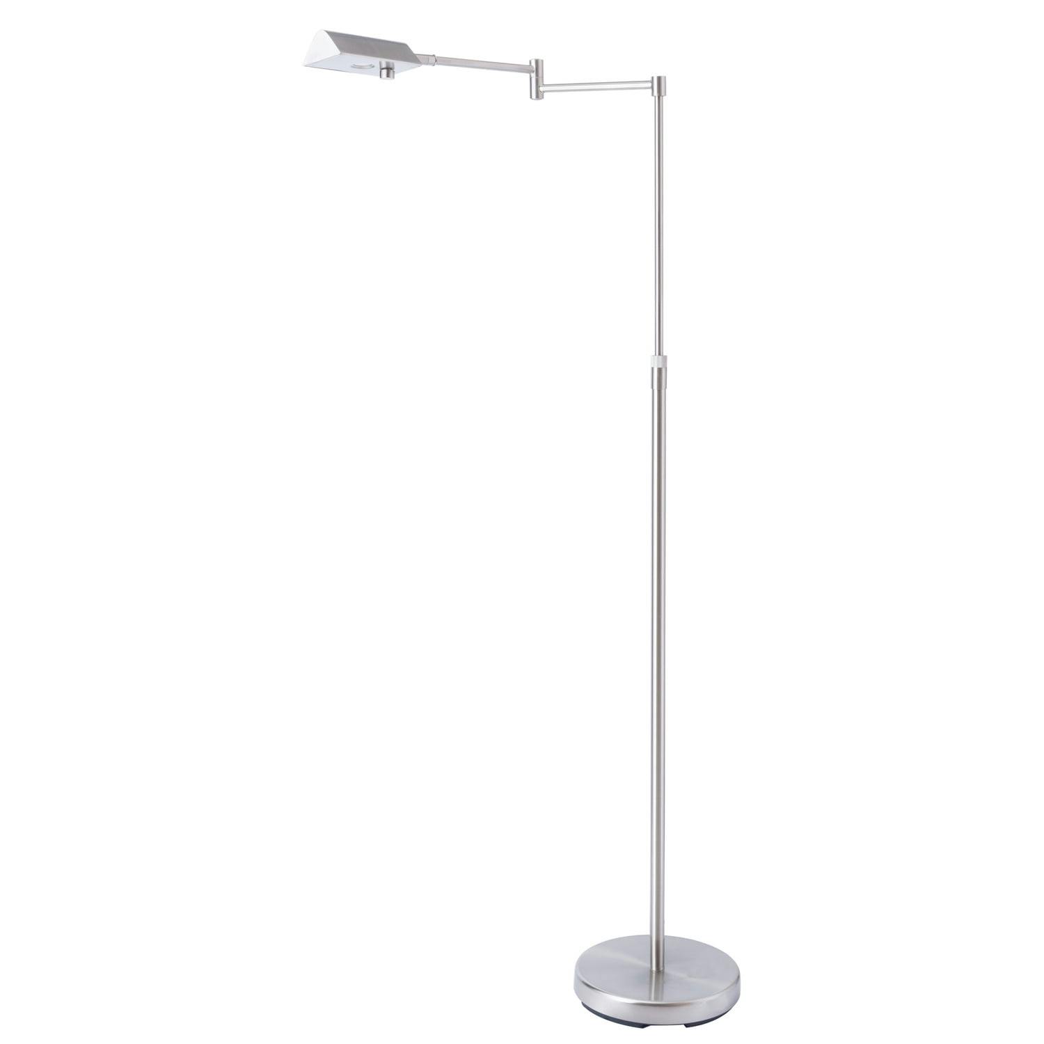 Pharma Collection 55" Adjustable LED Floor Lamp in Brushed Nickel