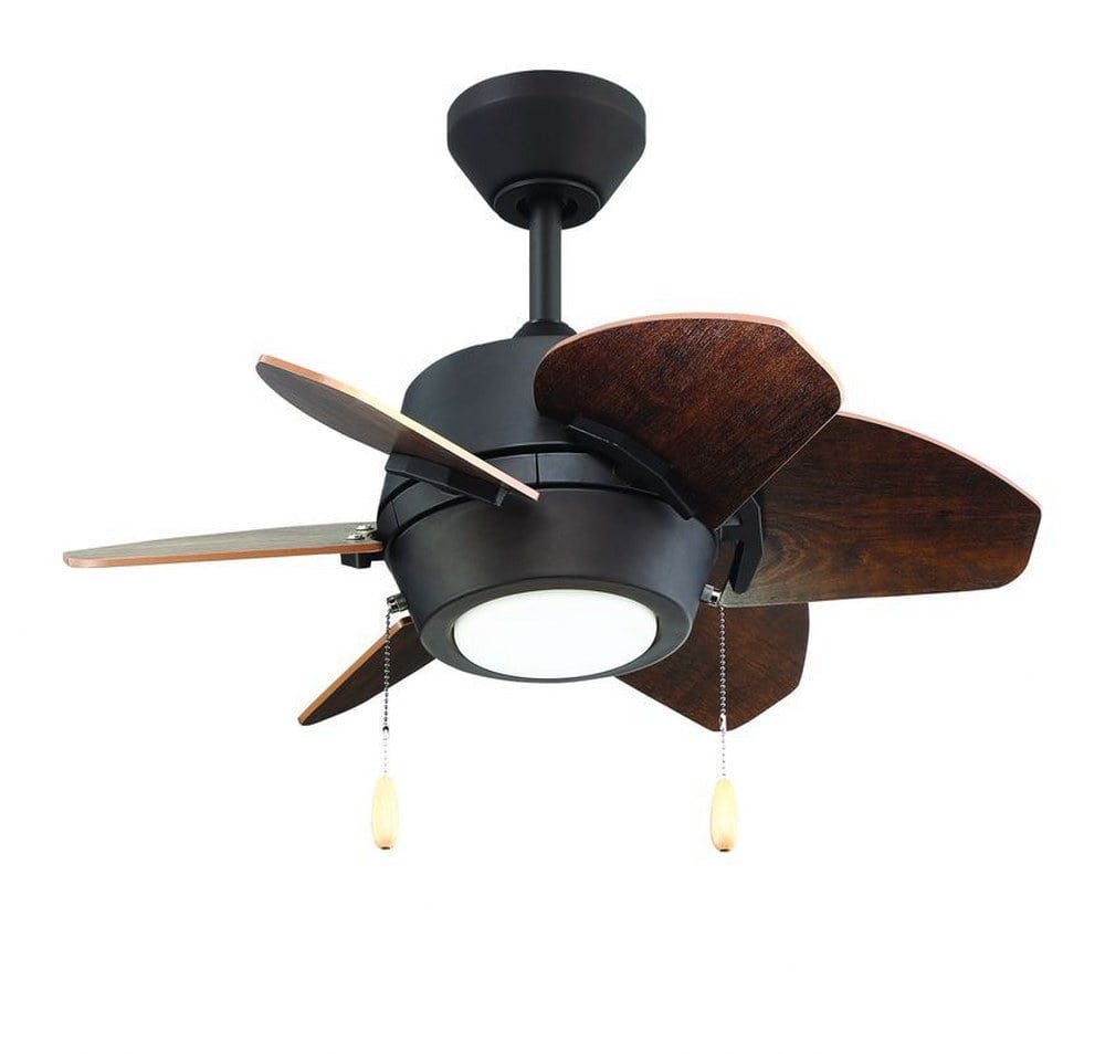 Gaskin Bronze 24" Ceiling Fan with Cherry/Driftwood Blades and LED Light