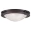 Ariel Contemporary 11" Bronze Bowl Ceiling Light with White Alabaster Glass