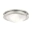 Ariel Brushed Nickel 11" Bowl Ceiling Light with White Alabaster Glass