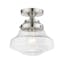 Avondale Brushed Nickel 9'' Clear Glass Semi-Flush Mount Light