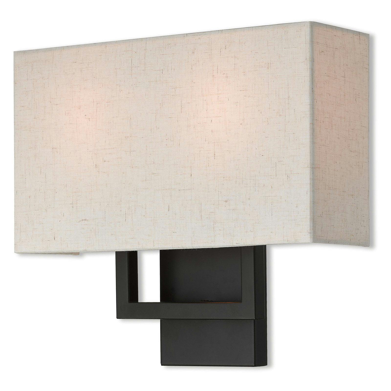 Pierson Bronze 2-Light ADA Compliant Wall Sconce with Oatmeal Shade
