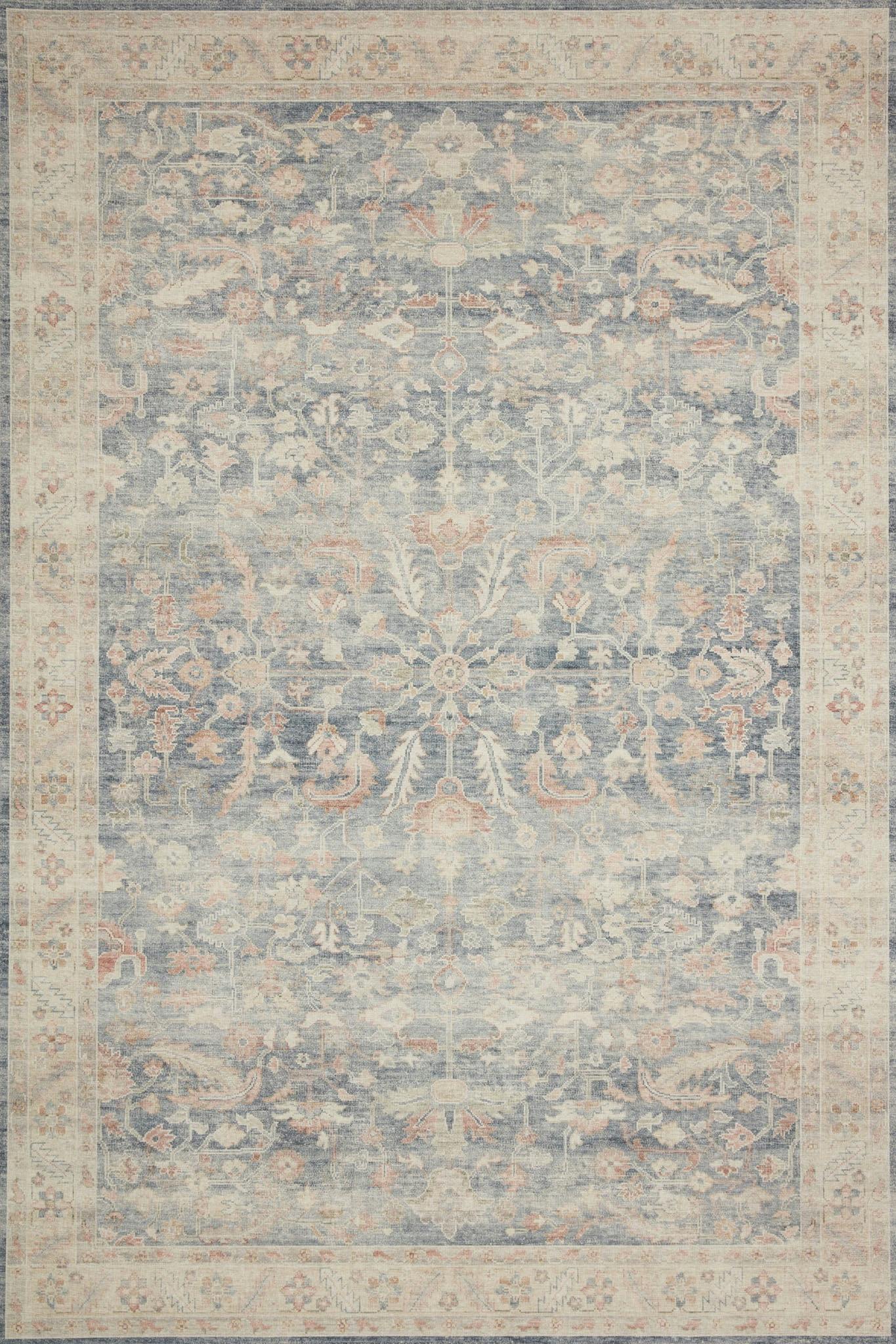 Hathaway Classic Dark Blue Polyester 18" Square Area Rug