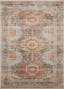 Reversible Oriental Blue Synthetic 27" x 48" Stain-Resistant Rug