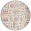 Ivory Round Easy-Care Synthetic Area Rug 3'-9"
