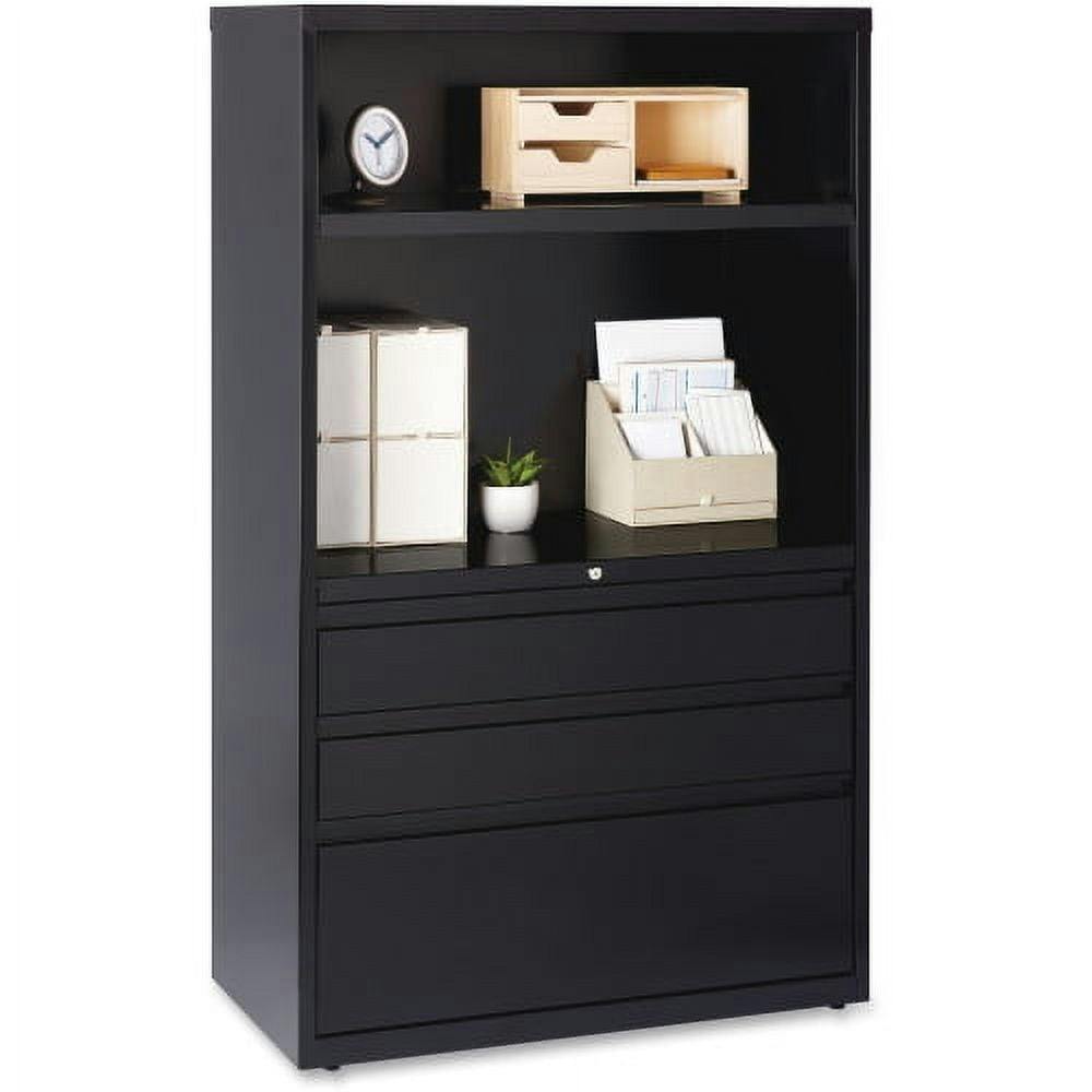 36" Black Steel 3-Drawer Legal Size Lockable File Cabinet