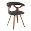 Charcoal Velvet Upholstered Swivel Side Chair with Wood Legs