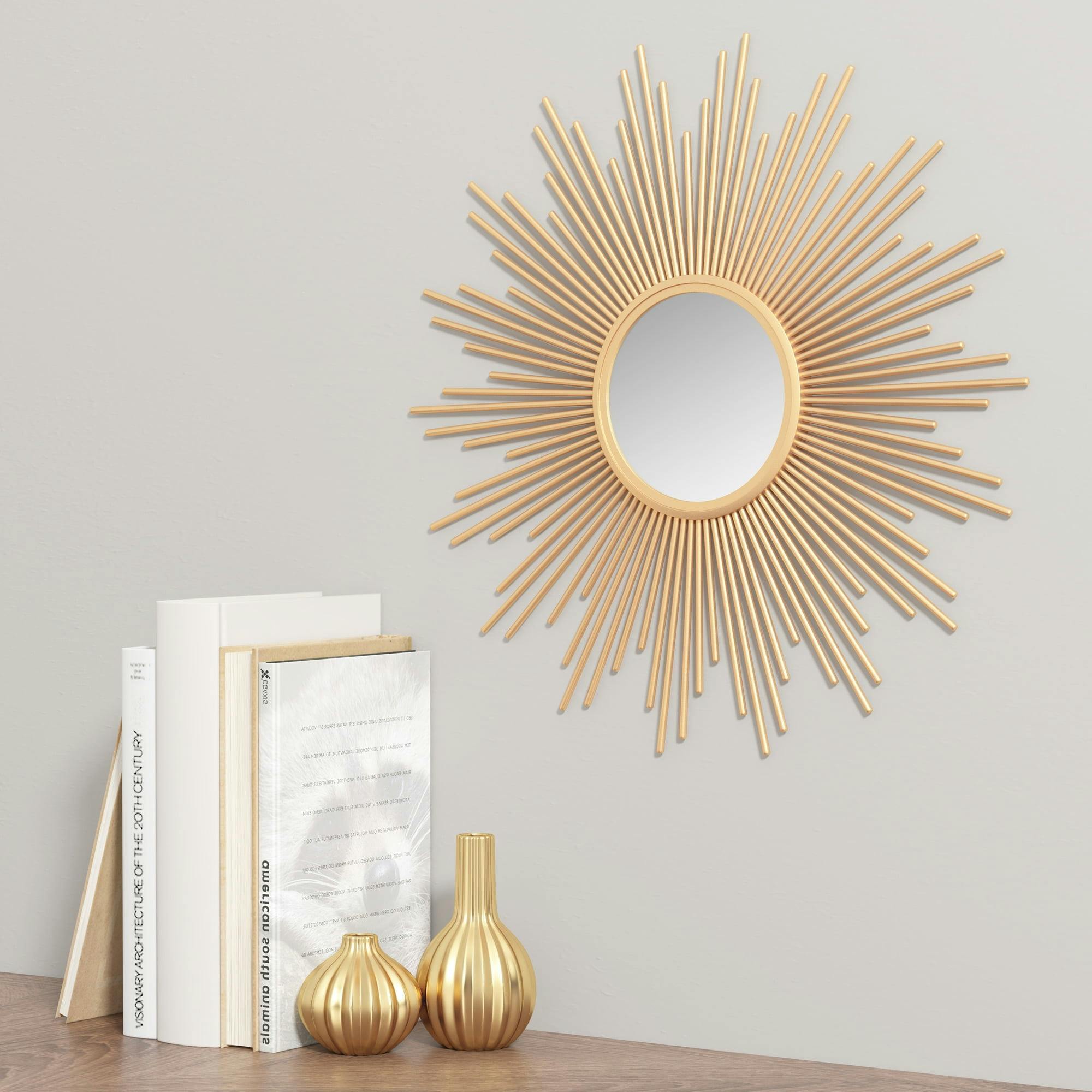 Ecliptic Sphere 14.5" Gold and Silver Sunburst Wall Mirror