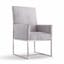 Luxurious Gray Velvet Upholstered High-Back Armchair with Metal Frame