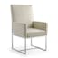 Champagne Velvet High-Back Arm Chair with Metal Frame