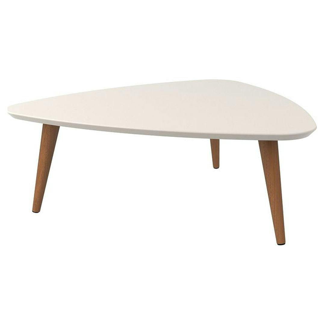 Utopia Mid-Century White Gloss Triangle Wood Coffee Table