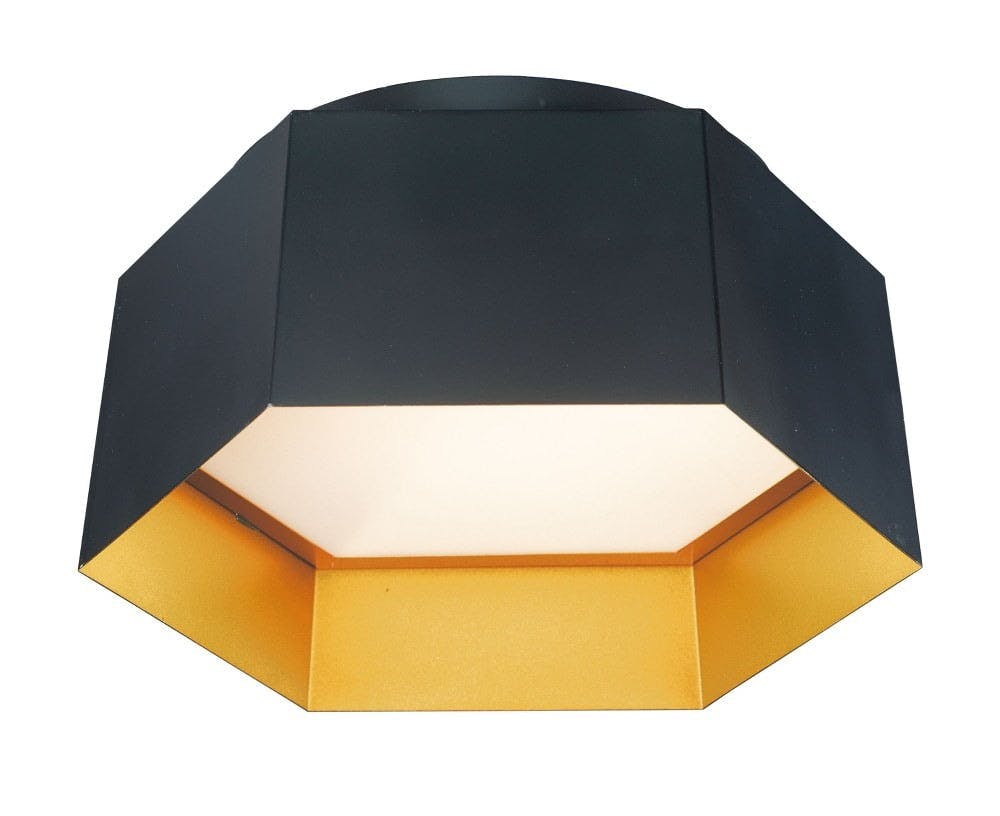 Honeycomb Black & Gold Hexagonal LED Flush Mount