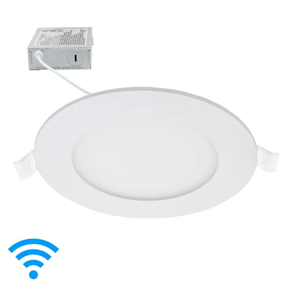 Luvoni 4" Smart Wi-Fi Tunable LED Downlight, 600 Lumens, White Aluminum