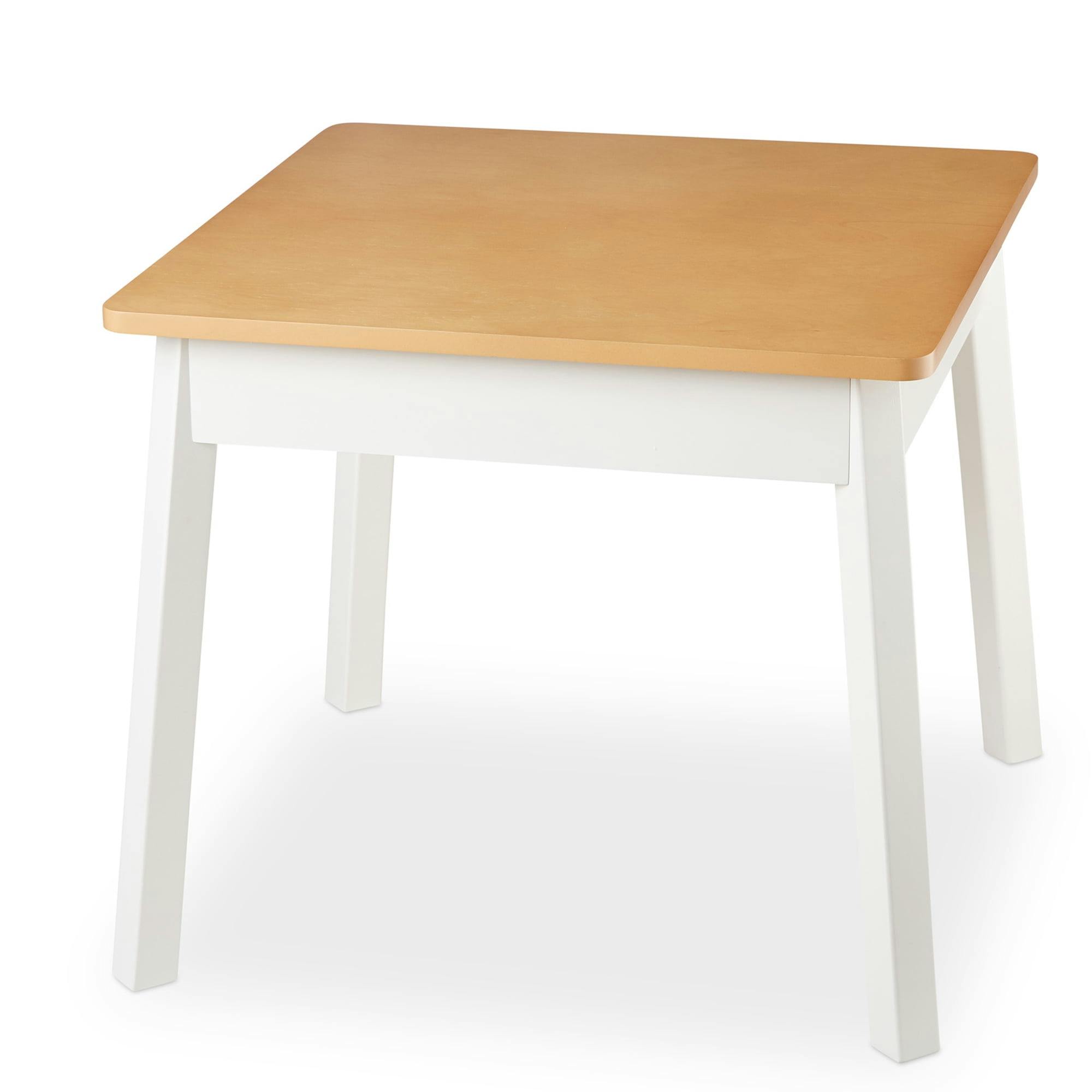 Charming Dual-Tone Kids Wooden Play Table - Natural/White