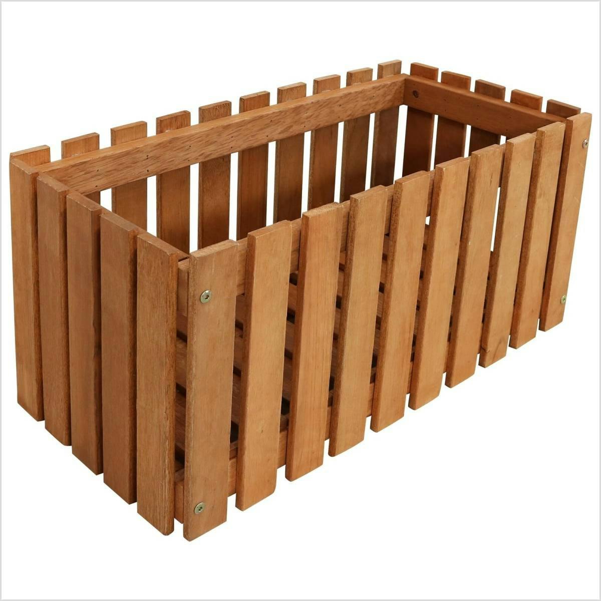 Meranti Wood Picket-Style Planter Box for Outdoor Spaces - 24" Brown