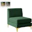 Alina Soft Green Velvet Modular Armless Chair with Gold & Chrome Legs