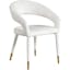 Elegant Cream Velvet Upholstered Arm Chair with Gold-Tipped Metal Legs