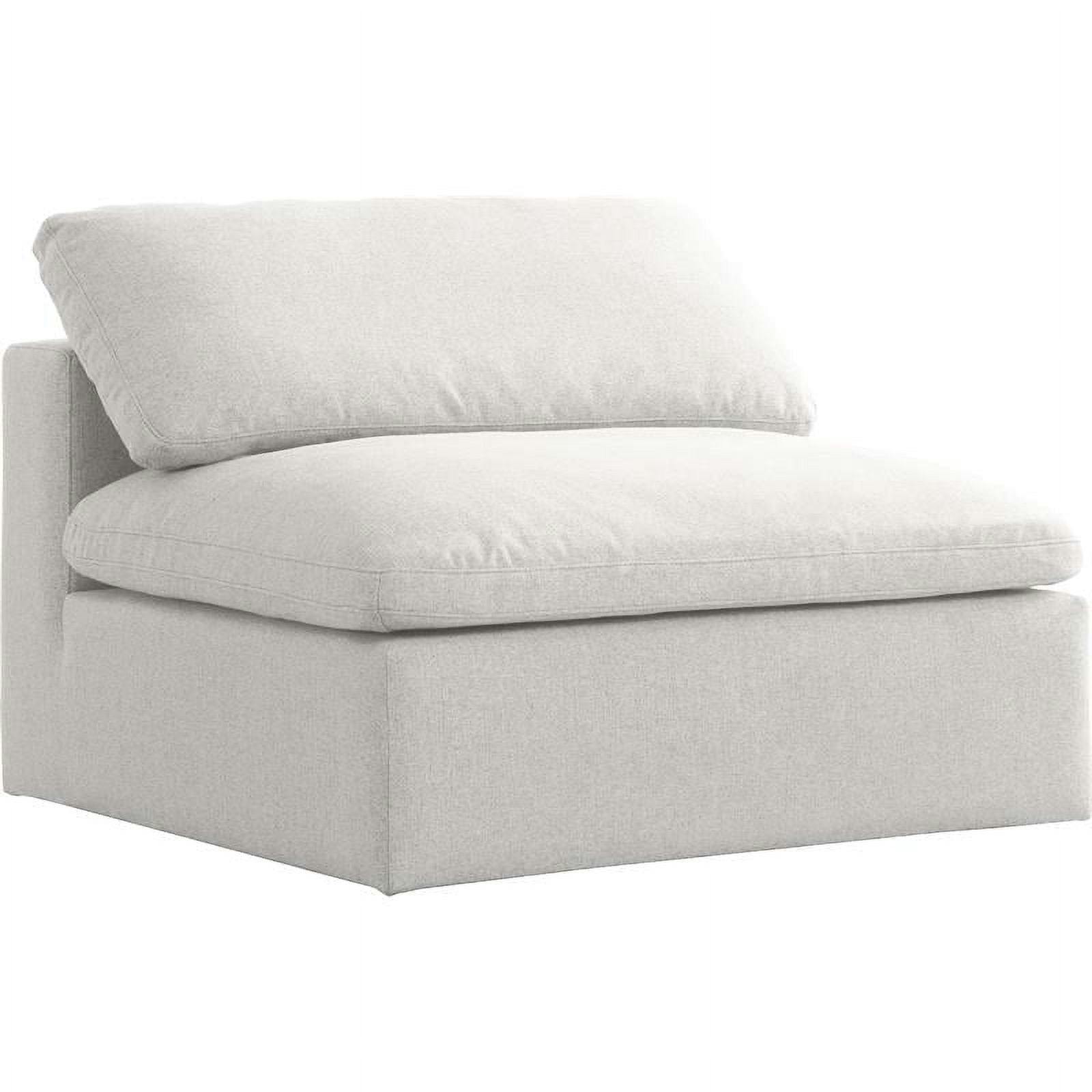 Serene Cream Linen Deluxe Cloud Armless Chair 40"