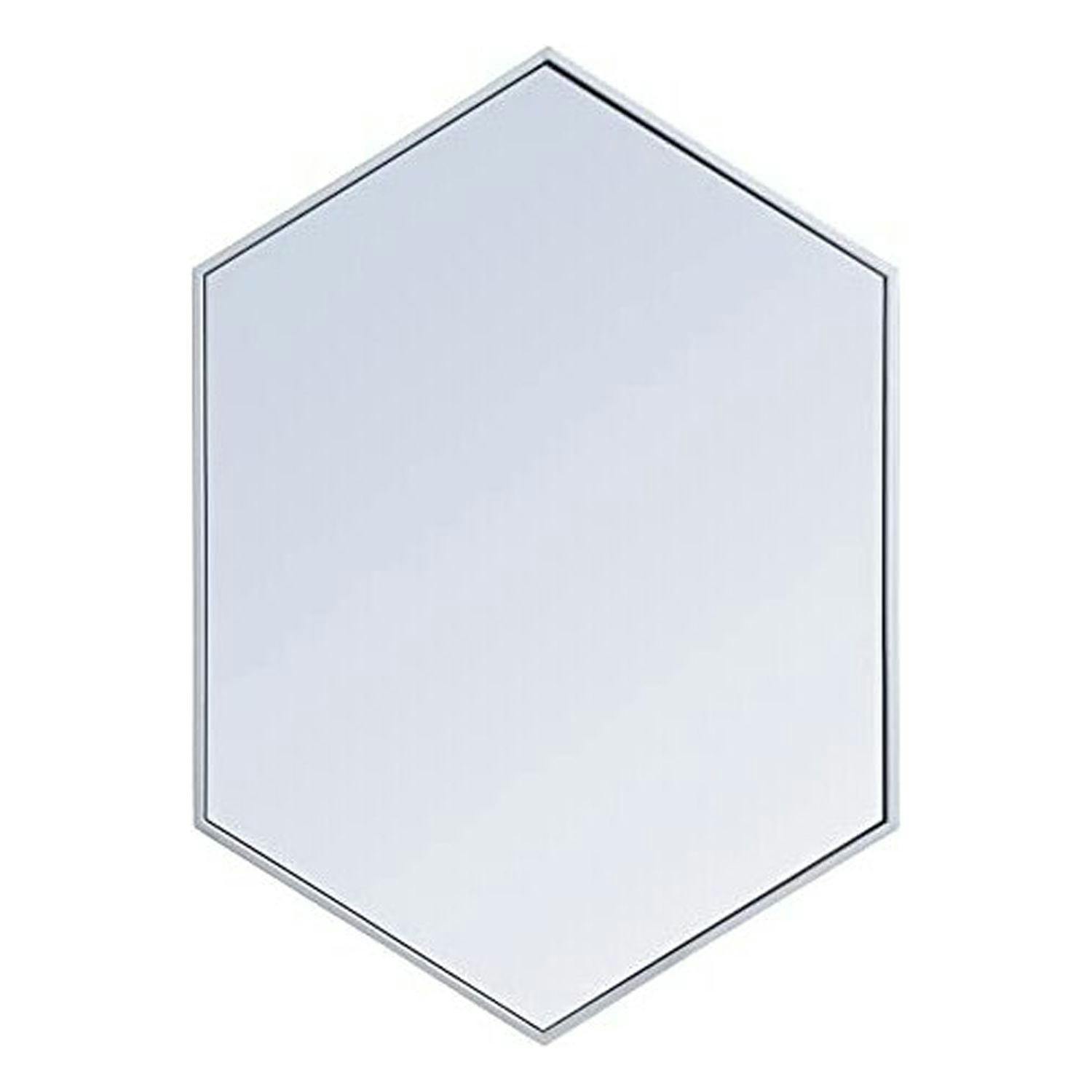 Contemporary Hexagon Silver Mirror 24" x 34"